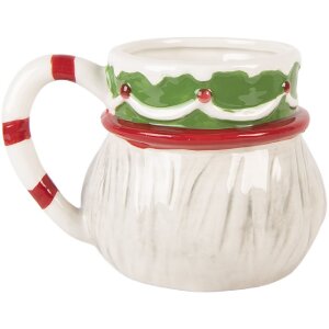 Tazza Clayre & Eef 6CEMU0202 15x12x11 cm 550 ml Beige-Bianco