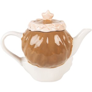 Teiera in ceramica Clayre & Eef 6CETE0184 Beige-Rosa 21x12x16 cm / 650 ml