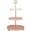 Etagere Clayre & Eef 6H2458 Ø 30x50 cm rosa-bianca