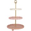 Etagere Clayre & Eef 6H2458 Ø 30x50 cm rosa-bianca