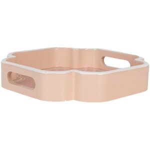 Set 2 Vassi Decorativi Clayre & Eef Beige Rosa 30x30/24x24 cm