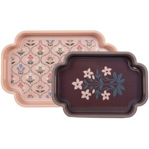 Clayre & Eef 6H2463 Set 2 Vassoi Decorativi Rosa...