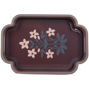 Clayre & Eef 6H2463 Set 2 Vassoi Decorativi Rosa Violetto 46x30x5 cm / 35x24x5 cm