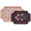 Clayre & Eef 6H2463 Set 2 Vassoi Decorativi Rosa Violetto 46x30x5 cm / 35x24x5 cm