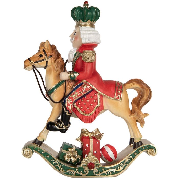 Clayre & Eef 6PR5768 Decorazione Schiaccianoci a cavallo a dondolo 24x8x31 cm