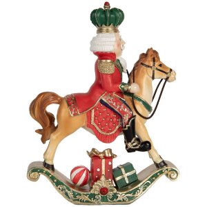 Clayre & Eef 6PR5768 Decorazione Schiaccianoci a cavallo a dondolo 24x8x31 cm