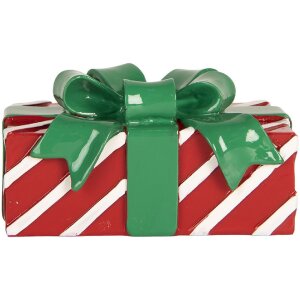 Portacandele decorativo Clayre & Eef 6PR5772 13x9x7 cm Rosso e Verde