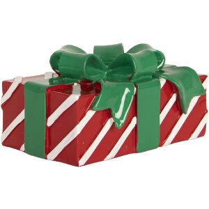 Portacandele decorativo Clayre & Eef 6PR5772 13x9x7 cm Rosso e Verde