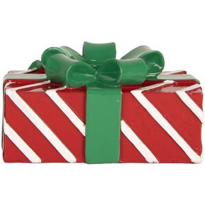 Portacandele decorativo Clayre & Eef 6PR5772 13x9x7 cm Rosso e Verde