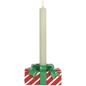 Portacandele decorativo Clayre & Eef 6PR5772 13x9x7 cm Rosso e Verde