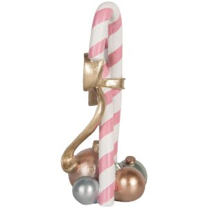 Decorazione Bastoncino di Caramella Clayre & Eef 6PR5775 Rosa Oro 19x14x30 cm