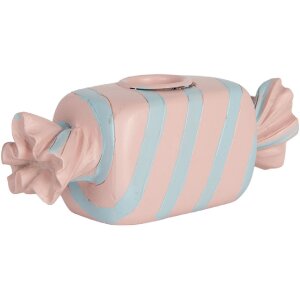 Clayre & Eef 6PR5778P Portacandele 14x5x5 cm Rosa-Blu