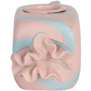 Clayre & Eef 6PR5778P Portacandele 14x5x5 cm Rosa-Blu