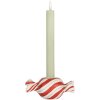 Portacandele Clayre & Eef 6PR5778R 14x7x6 cm Rosso Bianco