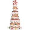 Torta decorativa Clayre & Eef 6PR5779 Ø 10x22 cm Marrone-Bianca