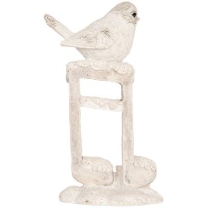 Decorazione Uccello Clayre & Eef 6PR5927 Beige-Bianco 8x4x13 cm