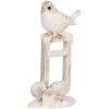 Decorazione Uccello Clayre & Eef 6PR5927 Beige-Bianco 8x4x13 cm