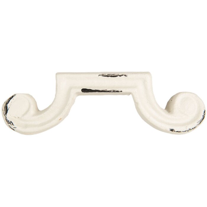 Clayre & Eef 6Y5766 Maniglia 12x4x3 cm Bianca