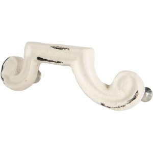 Clayre & Eef 6Y5766 Maniglia 12x4x3 cm Bianca