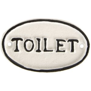 Cartello decorativo Toilet Clayre & Eef 6Y5768 Bianco...