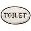 Cartello decorativo Toilet Clayre & Eef 6Y5768 Bianco 10x1x6 cm