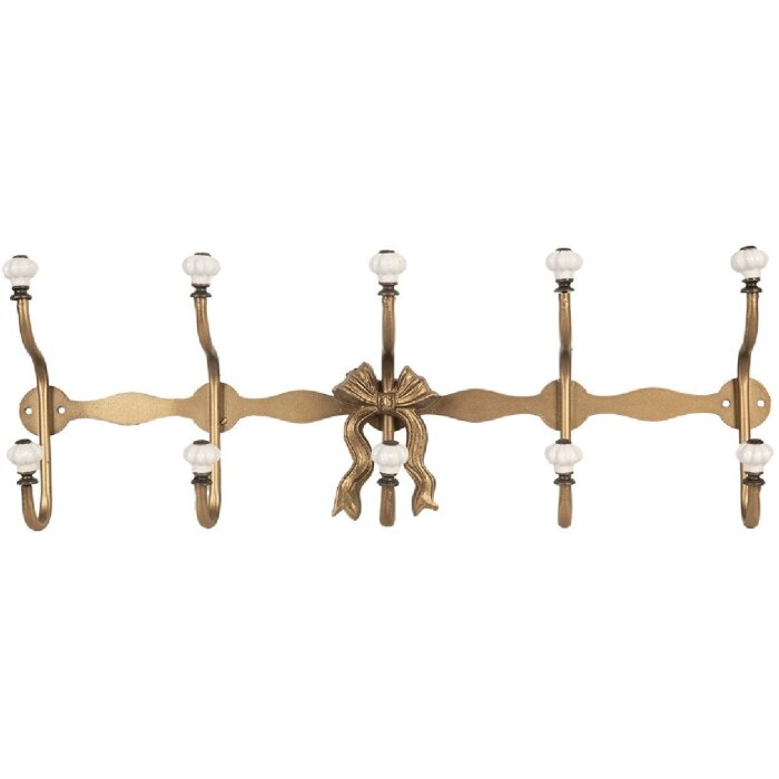 Clayre & Eef Appendiabiti 50x7x17 cm Bianco Oro