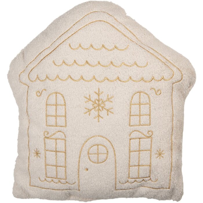 Cuscino imbottito Clayre & Eef KG035.008 45x40x10 cm Bianco-Beige