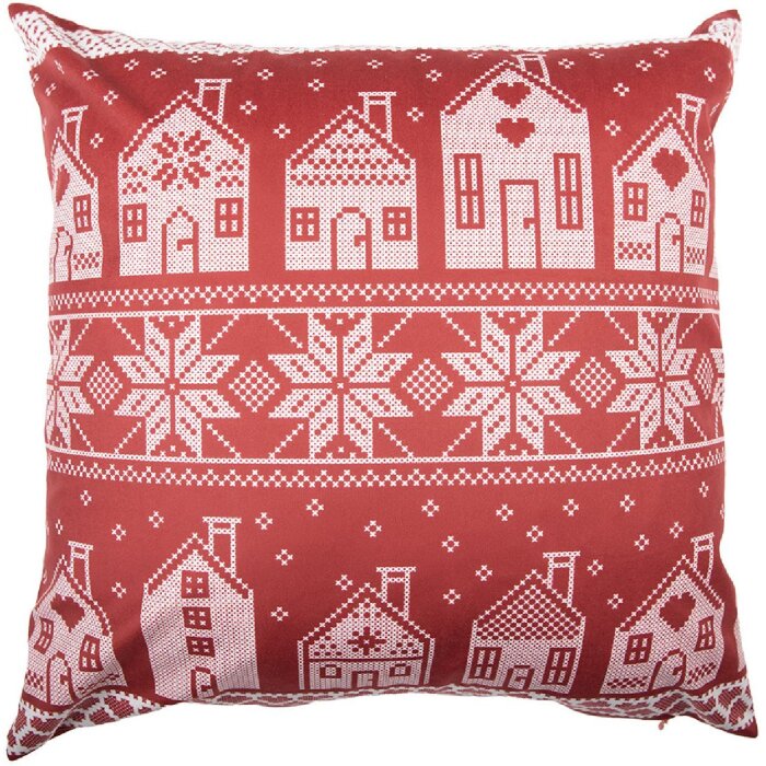 Clayre & Eef KT021.433 Copricuscino 45x45 cm Rosso-Bianco