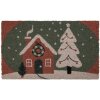 Tappetino per ingresso Clayre & Eef MC278 75x45x1 cm Rosso e Verde