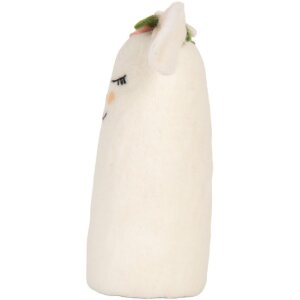 Topo in lana filzata Clayre & Eef 66321 23x10x23 cm Bianco Rosa