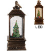 Clayre & Eef 66408 Decorazione Lanterna con Albero di Natale 8x8x20 cm