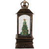 Clayre & Eef 66408 Decorazione Lanterna con Albero di Natale 8x8x20 cm