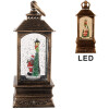 Decorazione Laterna con Babbo Natale Clayre & Eef 66410 8x8x20 cm Marrone