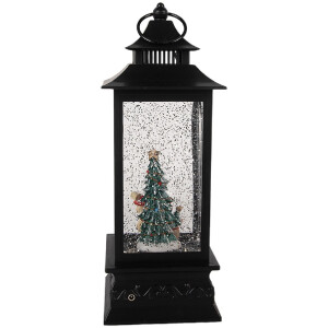 Clayre & Eef 66411 Decorazione Lanterna con Babbo Natale 10x10x28 cm / 3xAA