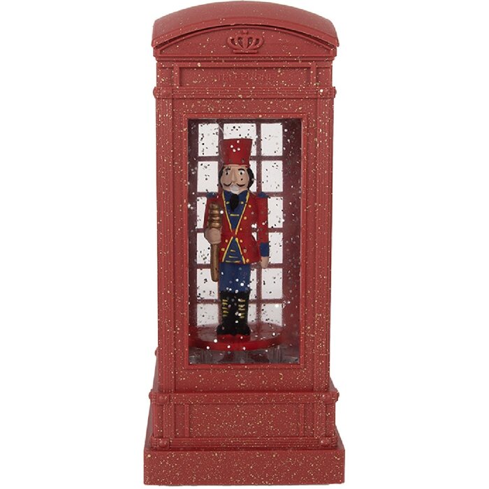 Clayre & Eef 66412 Decorazione Cabina Telefonica con Schiaccianoci 9x9x21 cm
