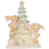 Decorazione coniglio con LED Clayre & Eef 6PR5880 14x8x16 cm Marrone e Bianco