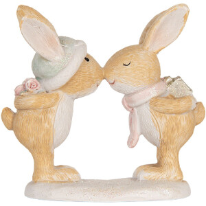 Clayre & Eef 6PR5882 Decorazione Coniglietto 10x5x10 cm Marrone e Bianco