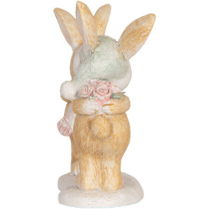 Clayre & Eef 6PR5882 Decorazione Coniglietto 10x5x10 cm Marrone e Bianco