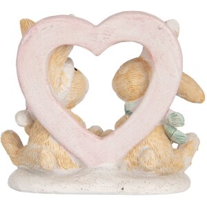 Decorazione Coniglietto Clayre & Eef 6PR5883 11x6x9 cm Marrone e Bianco