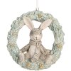 Clayre & Eef 6PR5889 Decorazione Ciondolo Coniglietto 8x3x8 cm Grigio e Verde