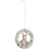 Clayre & Eef 6PR5889 Decorazione Ciondolo Coniglietto 8x3x8 cm Grigio e Verde