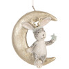 Clayre & Eef 6PR5890 Decorazione Ciondolo Coniglio (Set 2) Grigio e Dorato