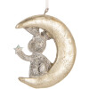 Clayre & Eef 6PR5890 Decorazione Ciondolo Coniglio (Set 2) Grigio e Dorato