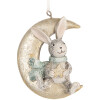 Clayre & Eef 6PR5890 Decorazione Ciondolo Coniglio (Set 2) Grigio e Dorato