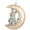 Clayre & Eef 6PR5890 Decorazione Ciondolo Coniglio (Set 2) Grigio e Dorato