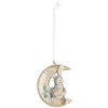 Clayre & Eef 6PR5890 Decorazione Ciondolo Coniglio (Set 2) Grigio e Dorato