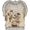 Gruppo Natalizio decorativo Clayre & Eef 6PR5896 12x6x13 cm Argentato e Bianco