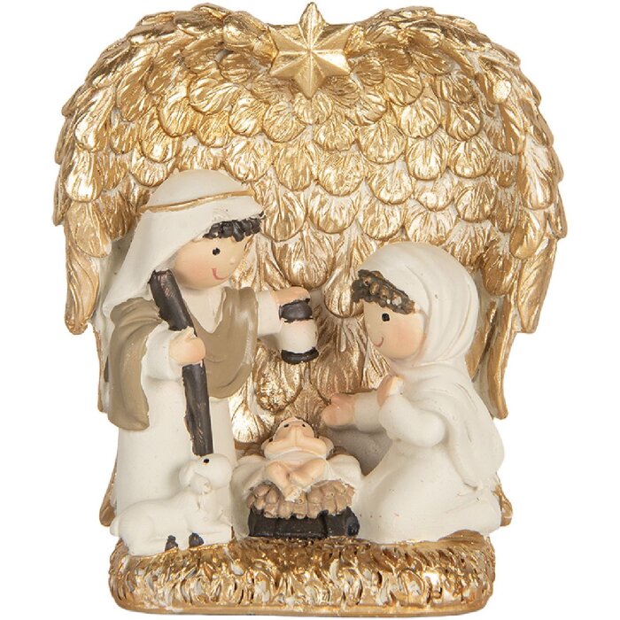 Gruppo Natalizio Decorativo Clayre & Eef 6PR5898 12x6x13 cm Oro e Bianco