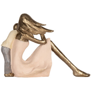 Decorazione Madre con Figlio Clayre & Eef 6PR5900 Rosa Oro 23x9x16 cm
