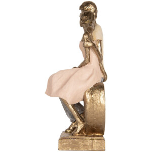 Decorazione coppia seduta Clayre & Eef 6PR5901 14x12x28 cm Oro Rosa